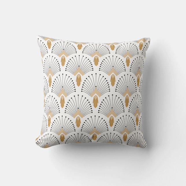 Blume Motif: Schwarz-Weiß-Deco-Deco Kissen (Vorderseite)