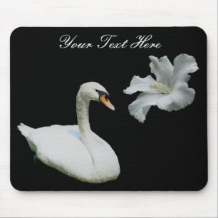 Blume Mousepad für Schweine und Weißen Hibiskus