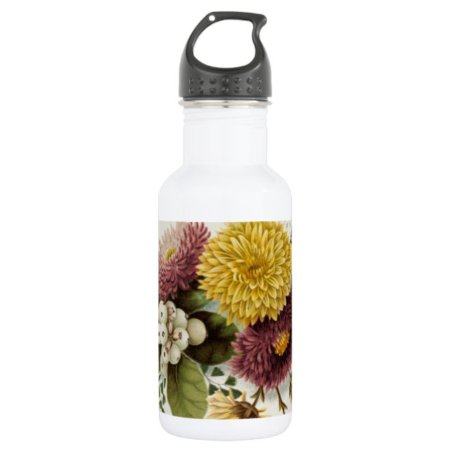 Blume Mum Floral Edelstahlflasche (Vorderseite)