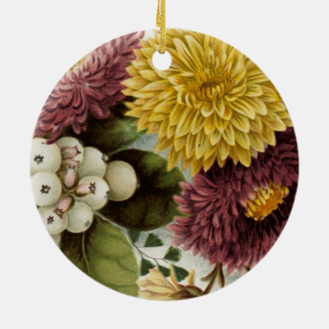 Blume Mum Floral Keramik Ornament (Hinten)