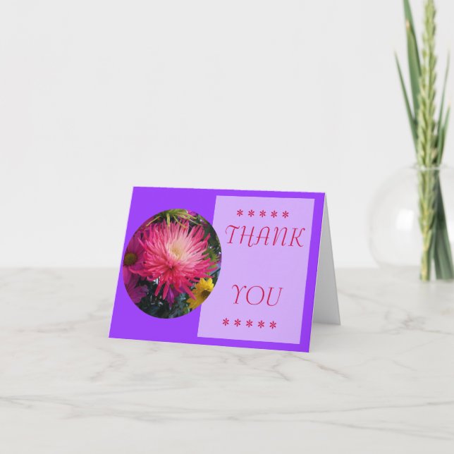 Blume Mums Danke Karte (Vorderseite)