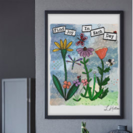 Blume, Musical Notes und Joy Artwork Poster