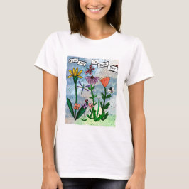 Blume Musikalische Notizen und Freudenarbeit T-Shirt