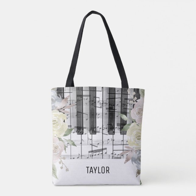 Blume Musiknoten Piano Tasche (Rückseite)
