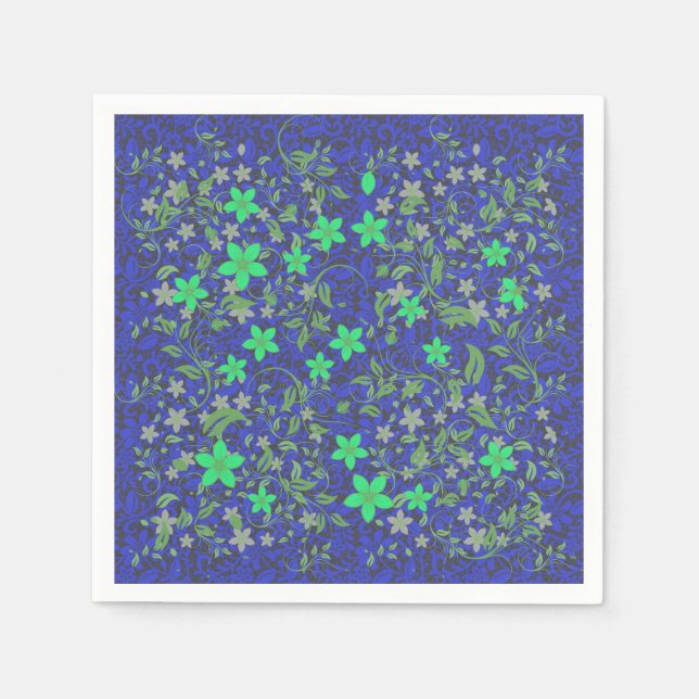 Blume Muster 08.b DGrey BG Serviette (Vorderseite)