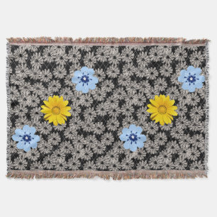 Blume Muster 19 b. Black BG Decke