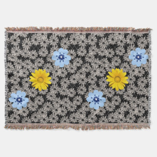 Blume Muster 19 b. Black BG Decke