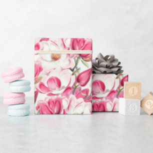 Blume Muster Aquarellfarbe Rosa Geschenkpapier
