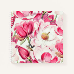 Blume Muster Aquarellfarbe Rosa Notizbuch
