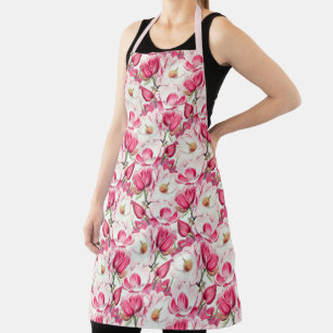 Blume Muster Aquarellfarbe Rosa Schürze