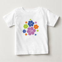 Blume Muster - Blau, orange, Lila, grün