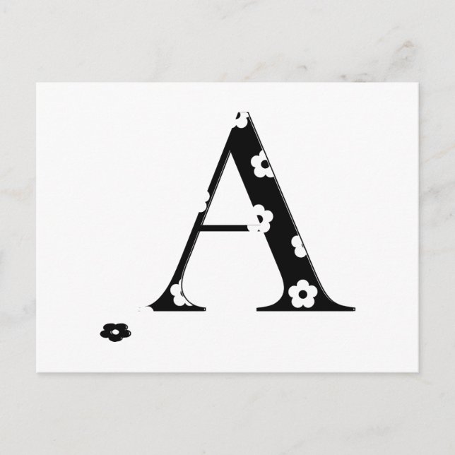 Blume Muster Buchstabe A Postkarte (Vorderseite)