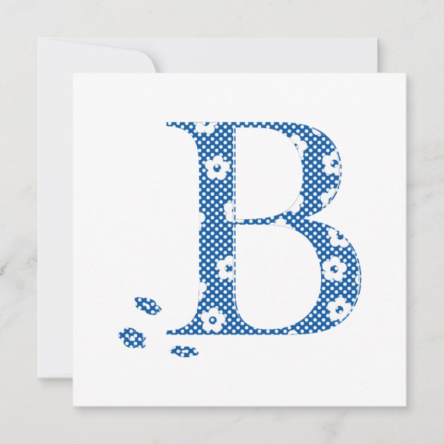 Blume Muster Buchstabe B (blau) (Vorderseite)