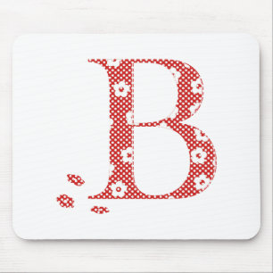 Blume Muster Buchstabe B (rot) Mousepad
