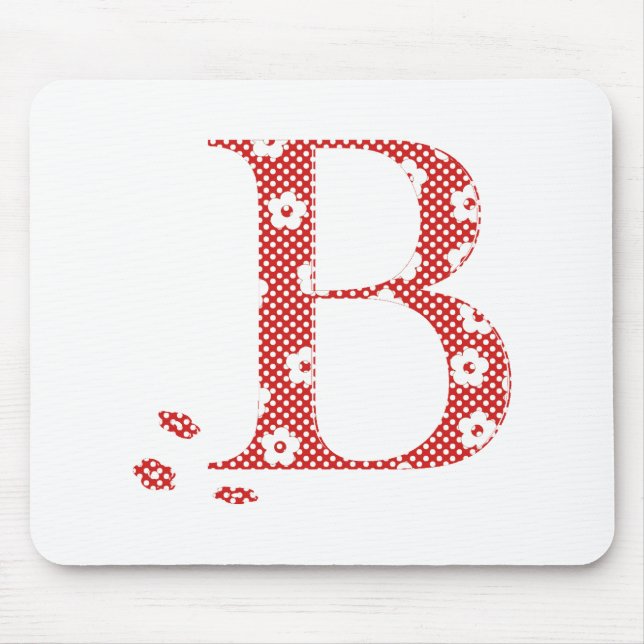Blume Muster Buchstabe B (rot) Mousepad (Vorne)