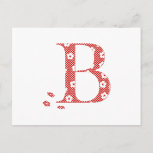 Blume Muster Buchstabe B (rot) Postkarte
