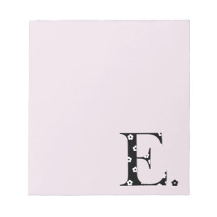 Blume Muster Buchstabe E Notizblock