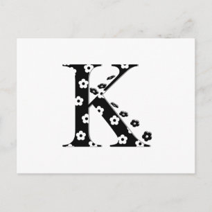 Blume Muster Buchstabe K Postkarte