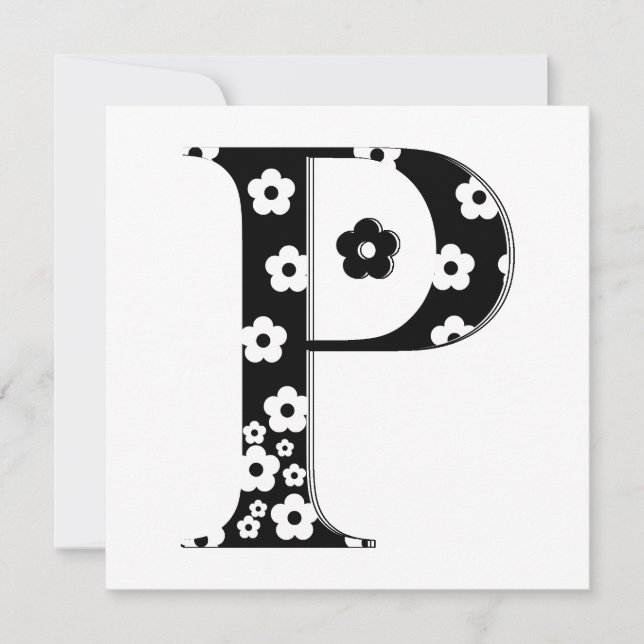 Blume Muster Buchstabe P (Vorderseite)