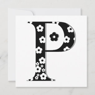 Blume Muster Buchstabe P