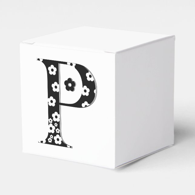 Blume Muster Buchstabe P Geschenkschachtel (Vorderseite)