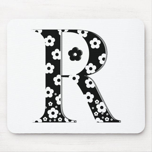 Blume Muster Buchstabe R Mousepad (Vorne)