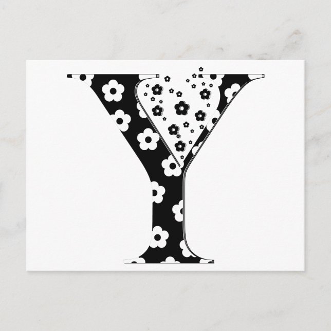 Blume Muster Buchstabe Y Postkarte (Vorderseite)