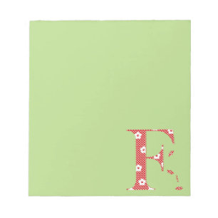 Blume Muster Buchstaben F (rot) Notizblock
