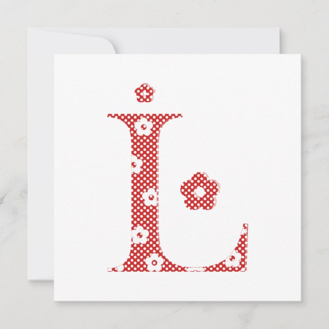 Blume Muster Buchstaben L (rot) (Vorderseite)