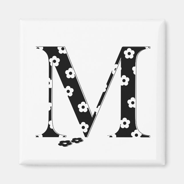 Blume Muster Buchstaben M Magnet (Vorne)