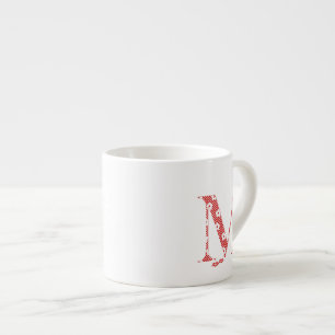 Blume Muster Buchstaben M (rot) Espressotasse