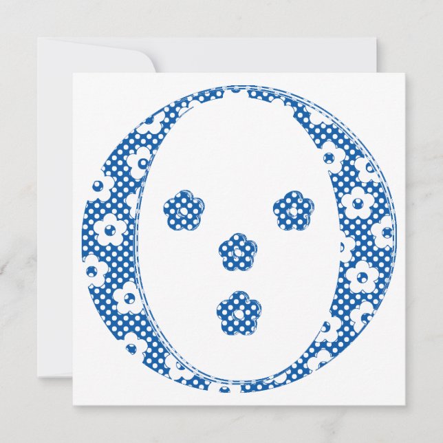 Blume Muster Buchstaben O (blau) (Vorderseite)