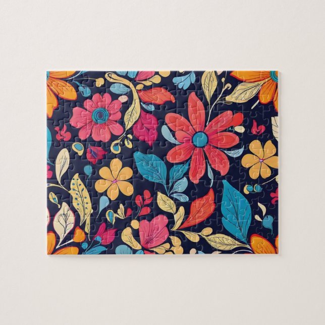 Blume Muster bunt blumenreich (Horizontal)