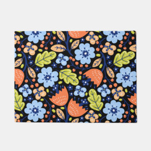 Blume Muster bunt leuchtend Fußmatte