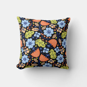 Blume Muster bunt leuchtend Kissen