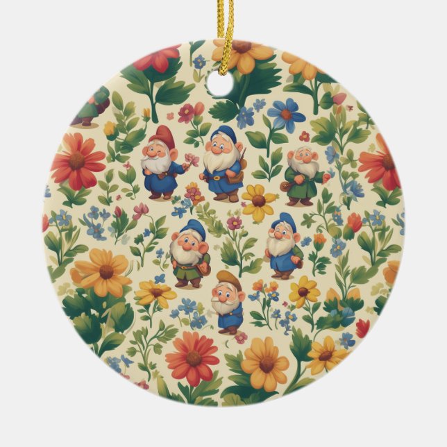 Blume Muster-Design Keramik Ornament (Vorne)