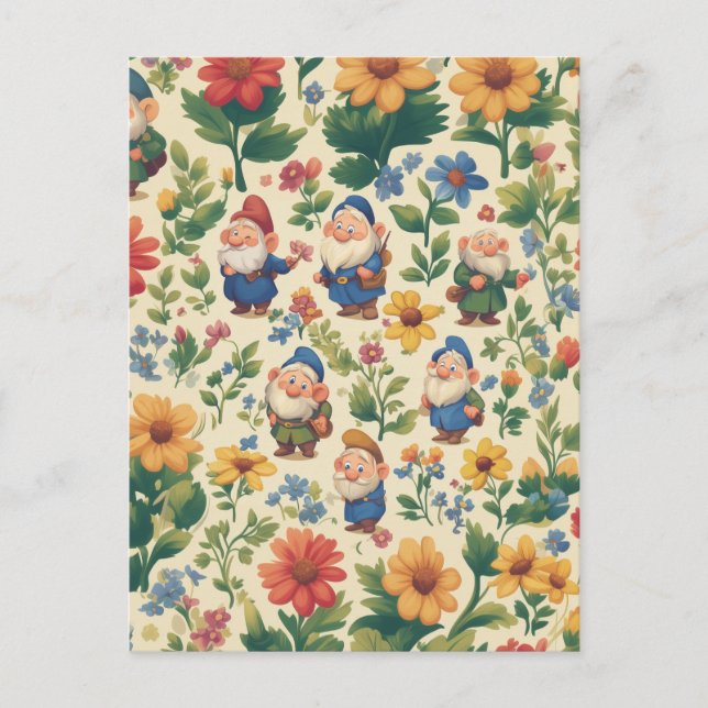 Blume Muster-Design Postkarte (Vorderseite)