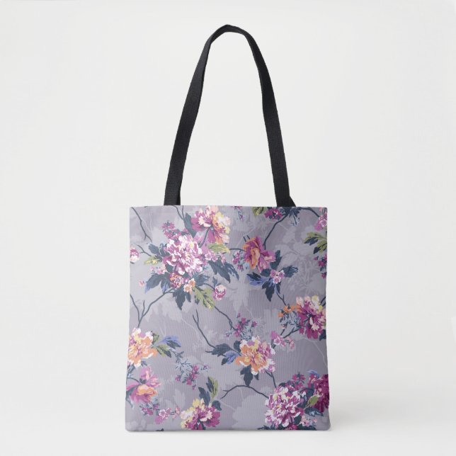Blume Muster Design Textil Illustration Kunst, Bas Tasche (Vorderseite)