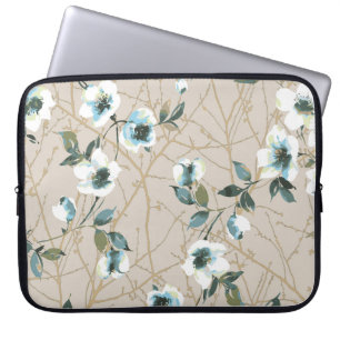 Blume Muster Design Textil Illustration, Patt Laptopschutzhülle