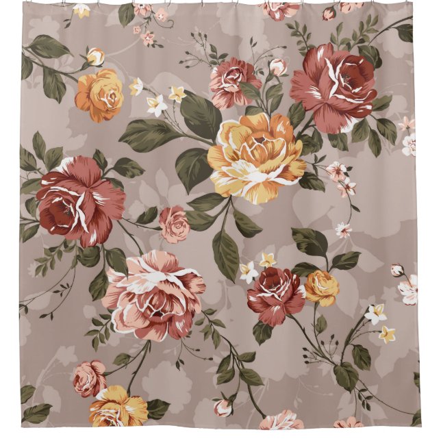 Blume Muster Design Textil Illustrationsblume, a Duschvorhang (Vorderseite)