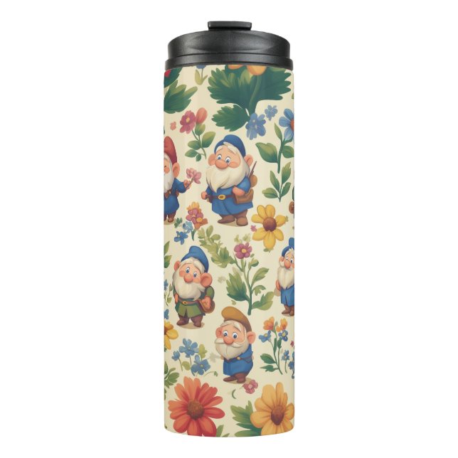 Blume Muster-Design Thermosbecher (Vorderseite)