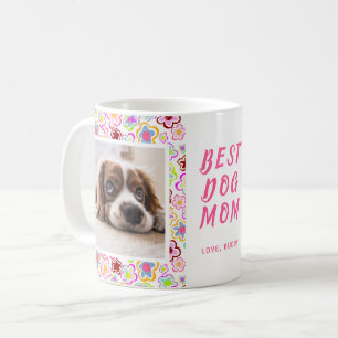 Blume-Muster-Foto der besten Hunde-Mama Kaffeetasse