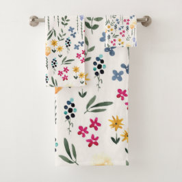 Blume Muster Frühjahrsmuster Badhandtuch Set