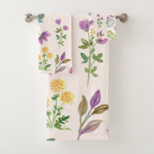 Blume Muster Frühjahrsmuster Badhandtuch Set