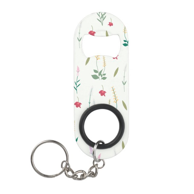 Blume Muster Frühjahrsmuster Mini Flaschenöffner (Vorderseite)