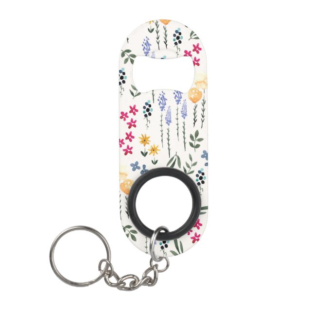 Blume Muster Frühjahrsmuster Mini Flaschenöffner (Vorderseite)