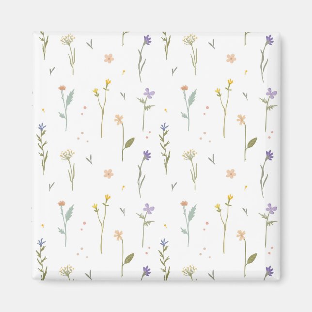 Blume Muster Frühjahrsplatz Magnet (Vorne)