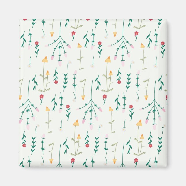 Blume Muster Frühjahrsplatz Magnet (Vorne)