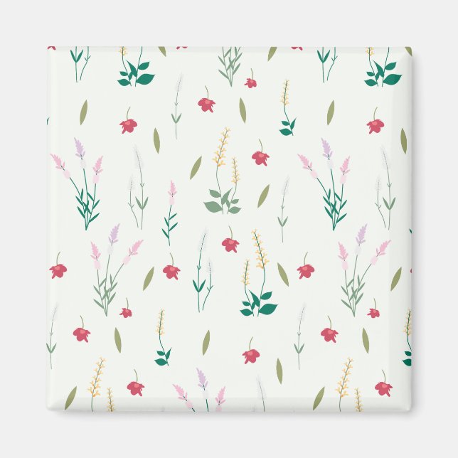 Blume Muster Frühjahrsplatz Magnet (Vorne)