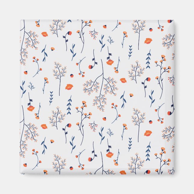 Blume Muster Frühjahrsplatz Magnet (Vorne)